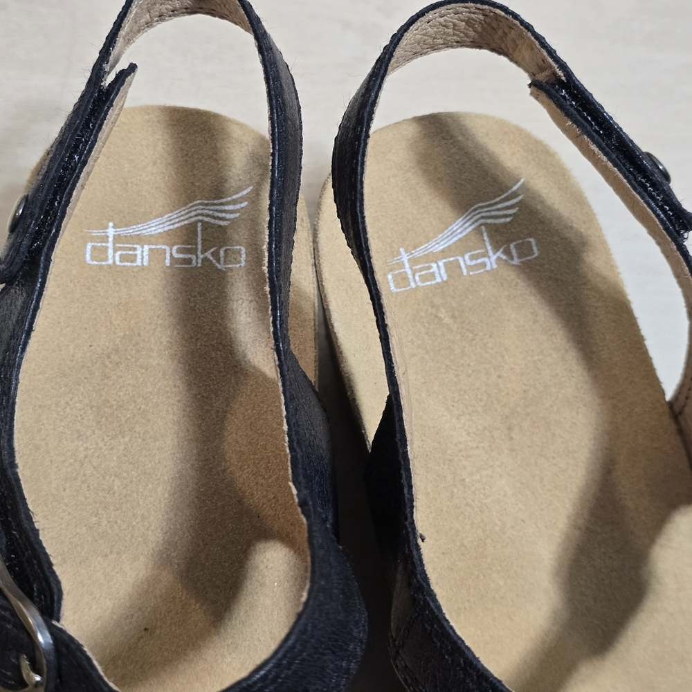 Dansko Womens Tricia Black Ankle Strap Heels EUR 42 US 11.5 - Picture 8 of 14